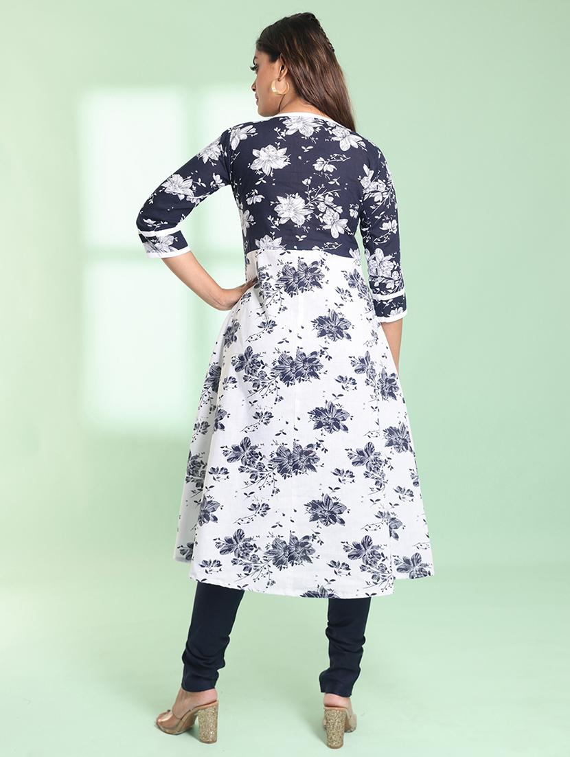 women three quarter sleeve a-line kurta - 21368762 - Zoom Image - 2