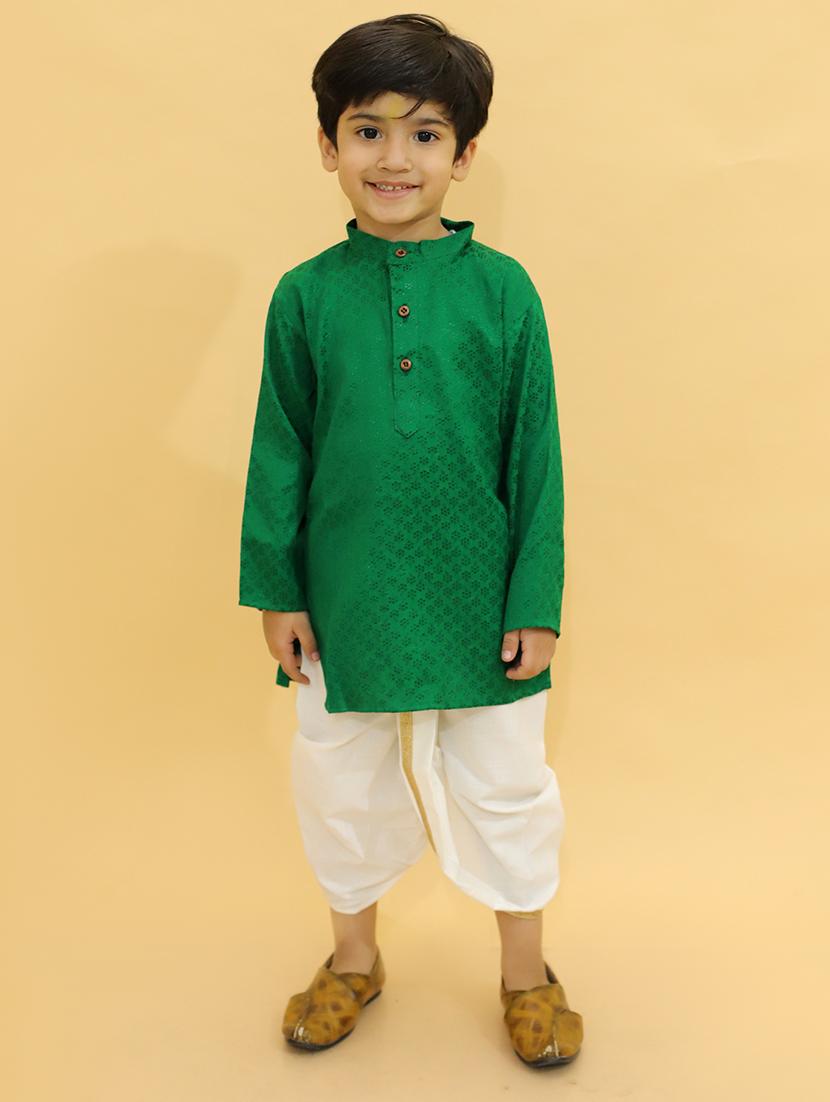 boys self design dhoti kurta set - 21368862 - Zoom Image - 3