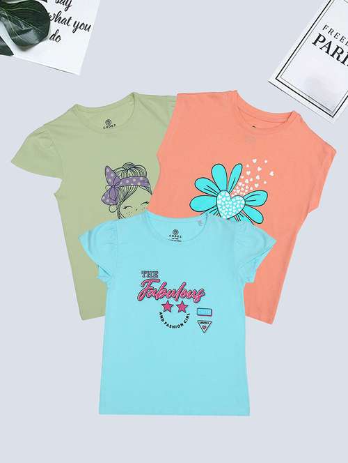 kids combo pack of 3 printed tees - 21371374 - Very Small Image - 1