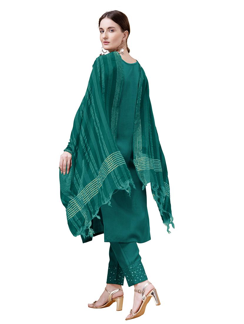 women three quarter sleeve suit set - 21371637 - Zoom Image - 2
