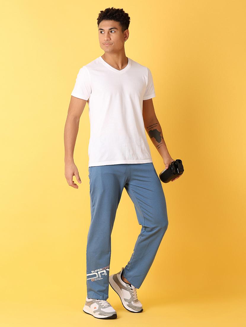 men mid rise placement print full length track pant - 21371968 - Standard Image - 4