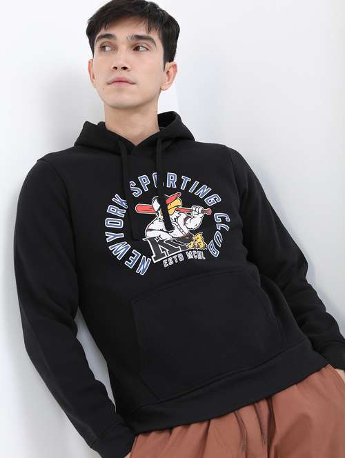 men front print hooded sweatshirt - 21375007 - Very Small Image - 1