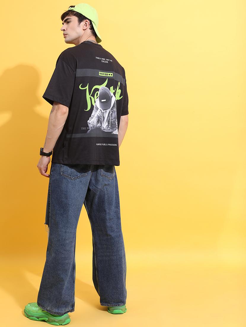 men front & back print oversized round neck t-shirt - 21375138 - Zoom Image - 3
