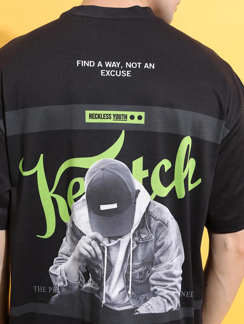 men front & back print oversized round neck t-shirt - 21375138 - Zoom Image - 4