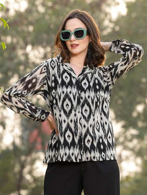 women white polyester regular shirt - 21382581 - Very Small Image - 1