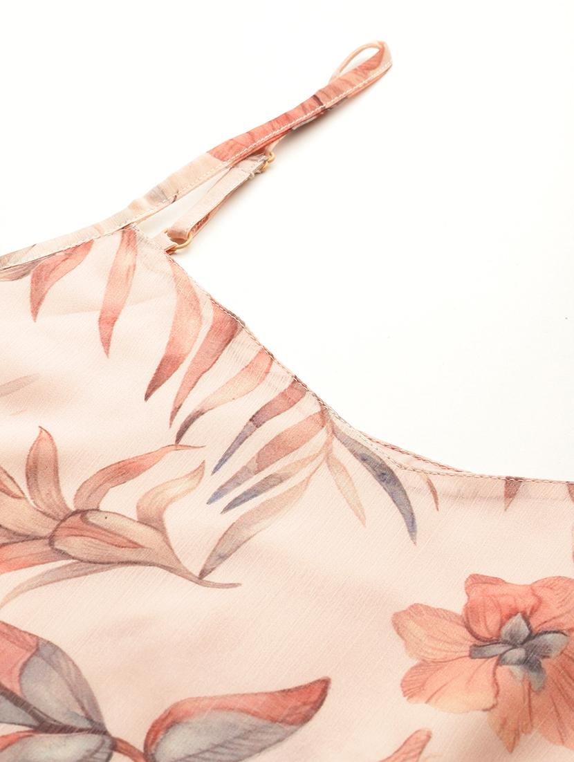women peach floral printed fusion set - 21391245 - Standard Image - 5