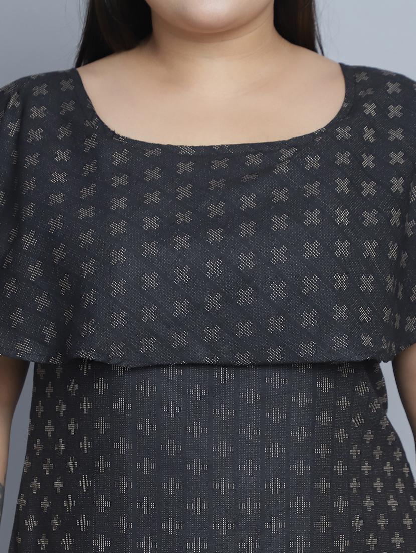 women self design short sleeves a-line dress - 21391632 - Standard Image - 4