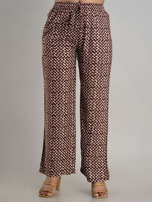 women printed mid rise palazzo - 21393304 - Very Small Image - 1