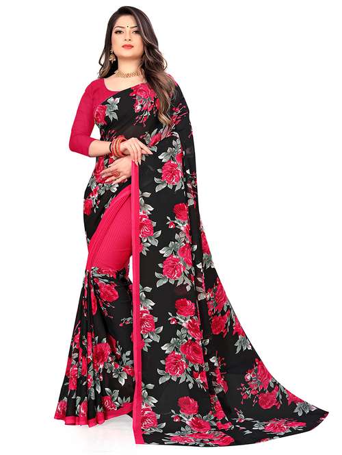 women printed casual wear saree with blouse - 21407133 - Very Small Image - 1