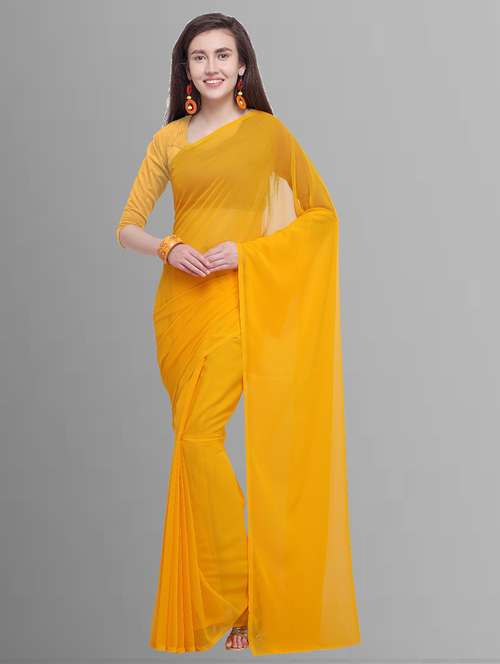 women casual wear georgette saree with blouse - 21444078 - Very Small Image - 1