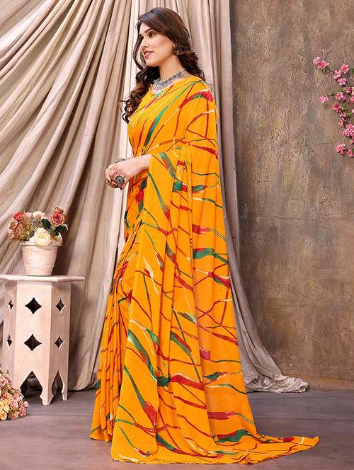 women printed casual wear saree with blouse - 21445103 - Very Small Image - 1