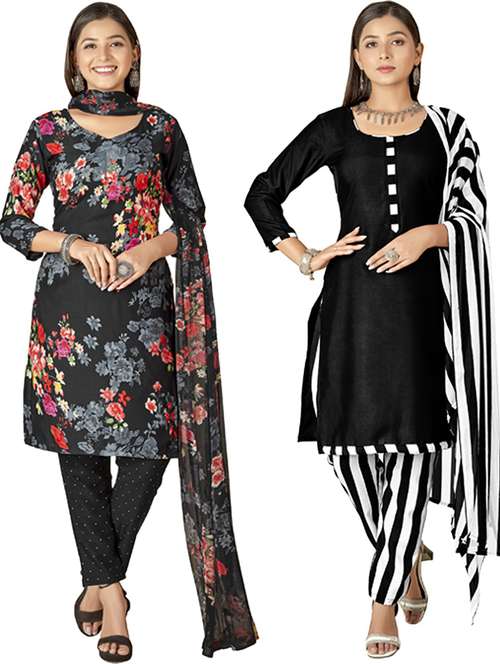 pack of 2 printed unstitched suit set - 21447356 - Very Small Image - 1