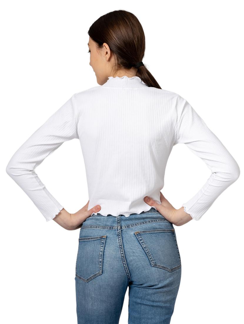 women solid long sleeves crop top - 21452597 - Standard Image - 4
