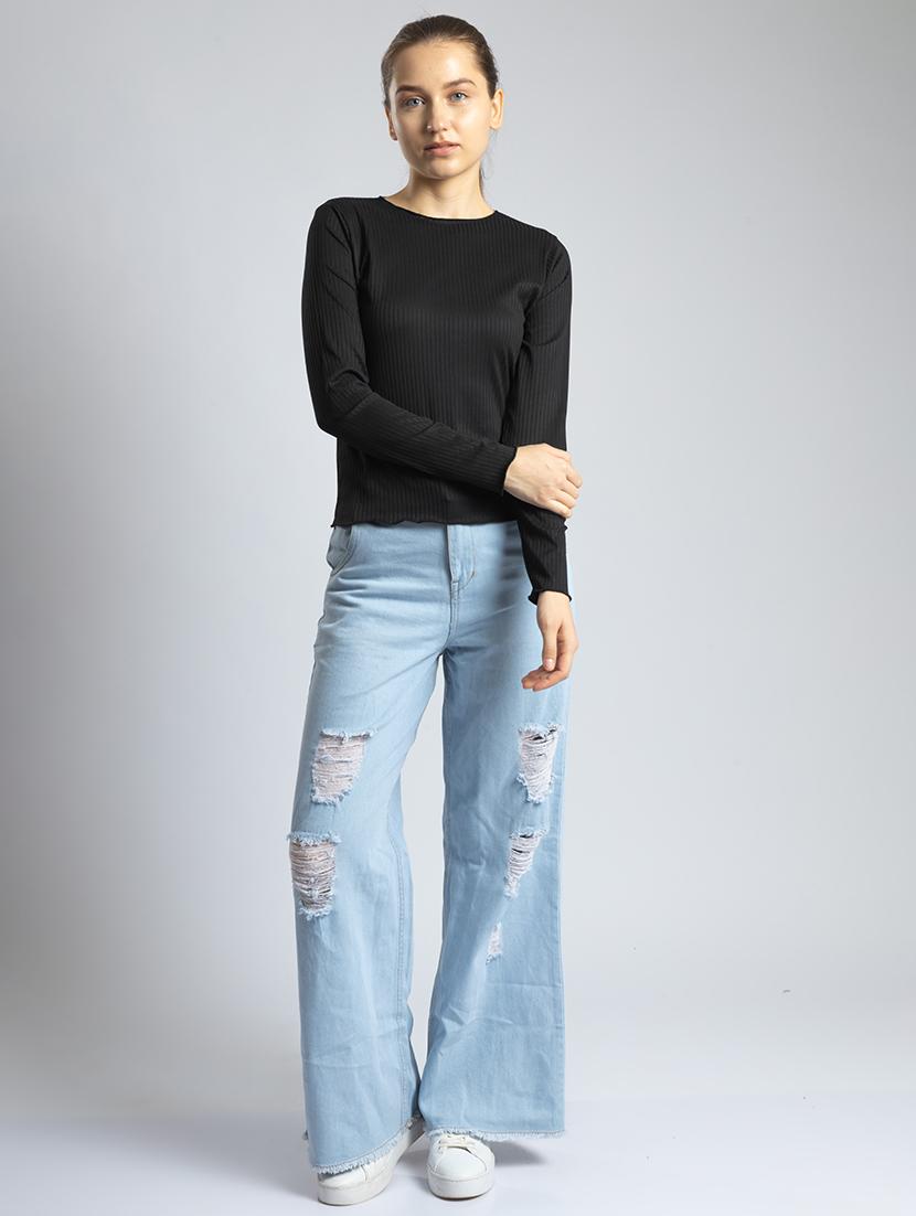 women solid long sleeves top - 21452659 - Standard Image - 3