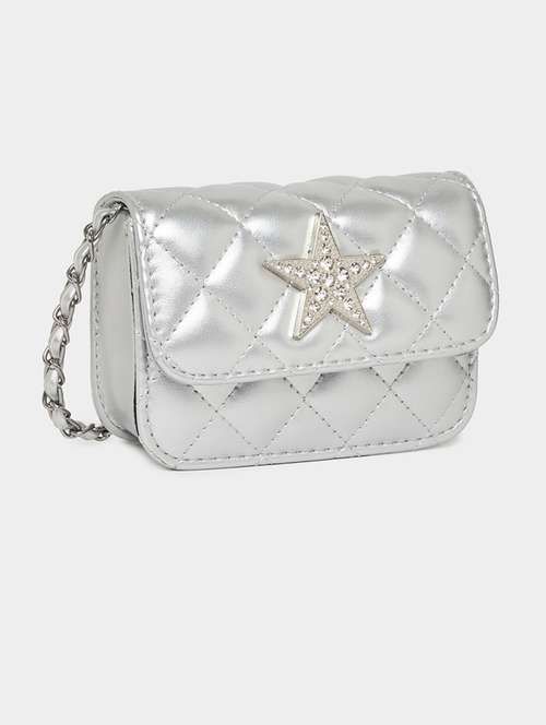 women silver pu sling bag - 21457083 - Very Small Image - 1