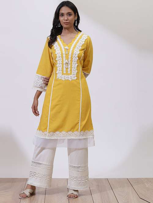 women yellow modal a-line kurta - 21458741 - Very Small Image - 1