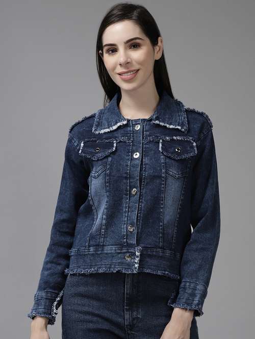 navy blue denim summer jacket - 21461484 - Very Small Image - 1