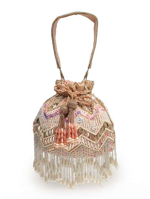 women peach velvet ethnic potli - 21463455 - Very Small Image - 1