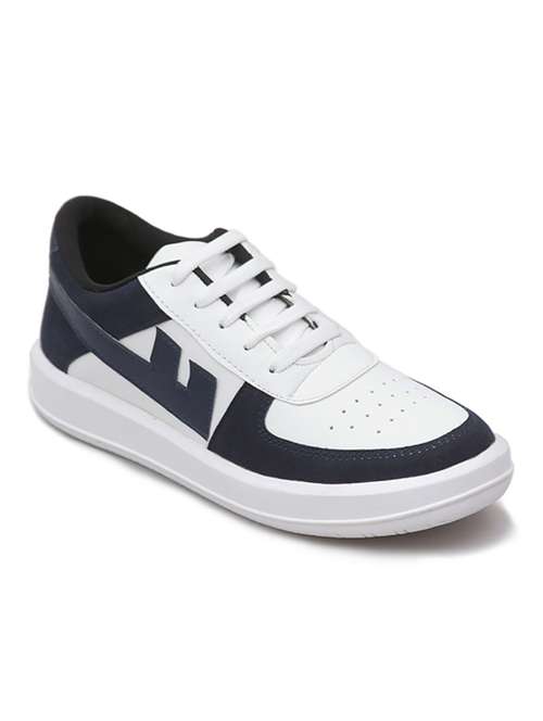 white synthetic laceup casual shoes - 21467629 - Very Small Image - 1