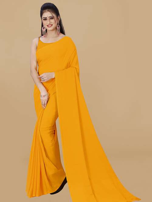 women solid casual wear sarees with blouse - 21478469 - Very Small Image - 1