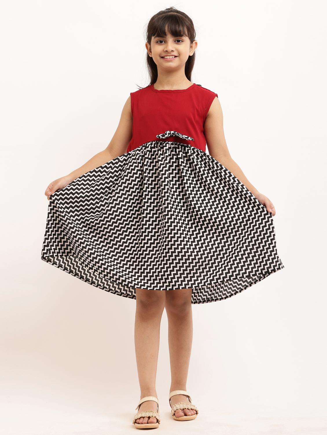 girl printed sleevless crepe frock - 21481092 - Standard Image - 5