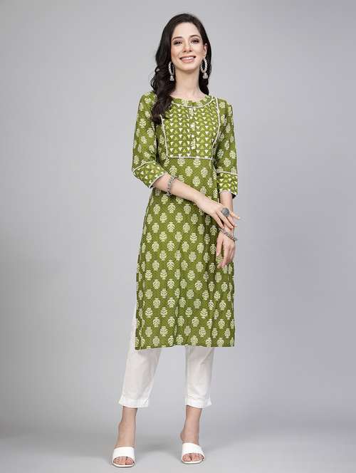women green printed straight kurta - 21481486 - Very Small Image - 1