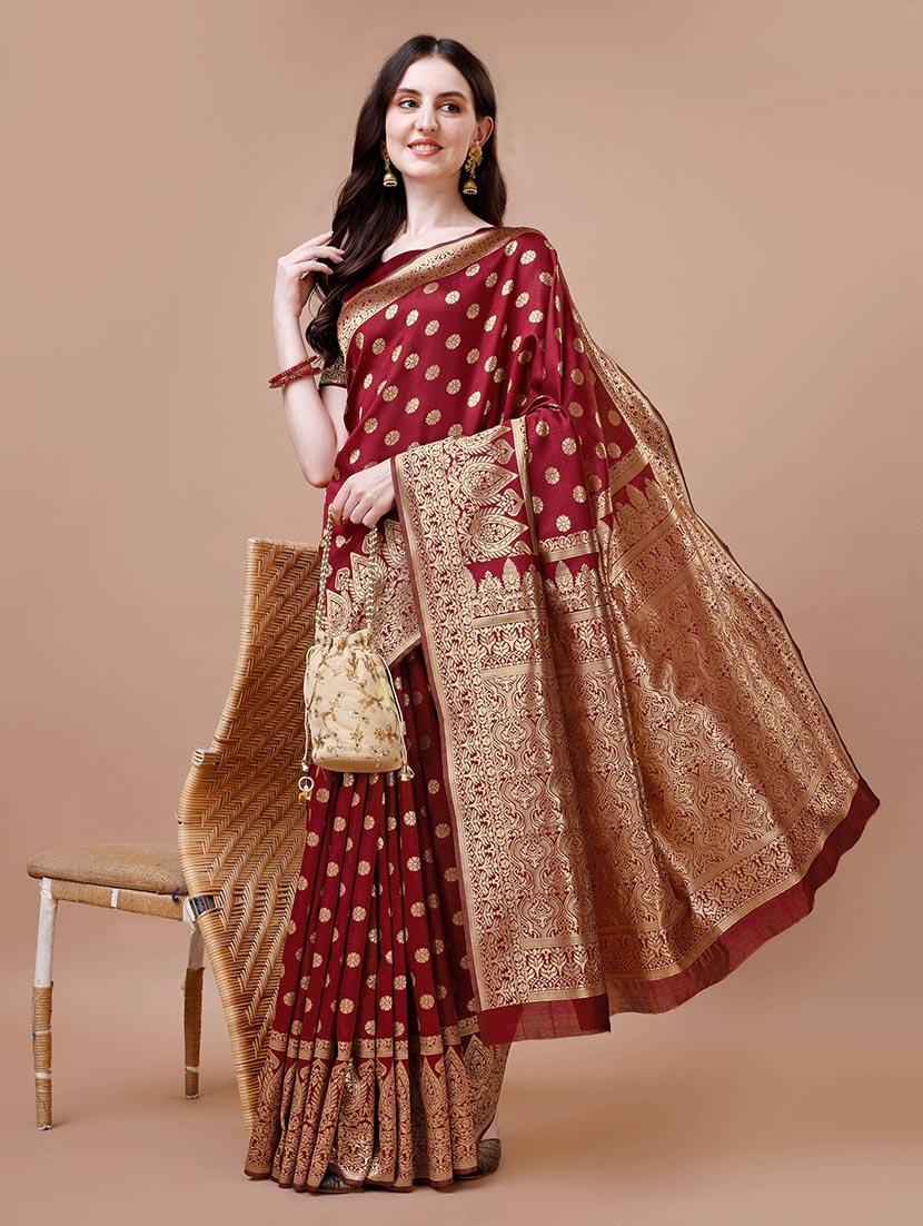 women self design banarasi saree with blouse - 21483765 - Zoom Image - 2