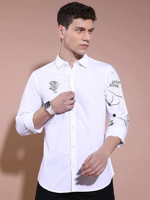 men collared printed casual shirt - 21486781 - Very Small Image - 1