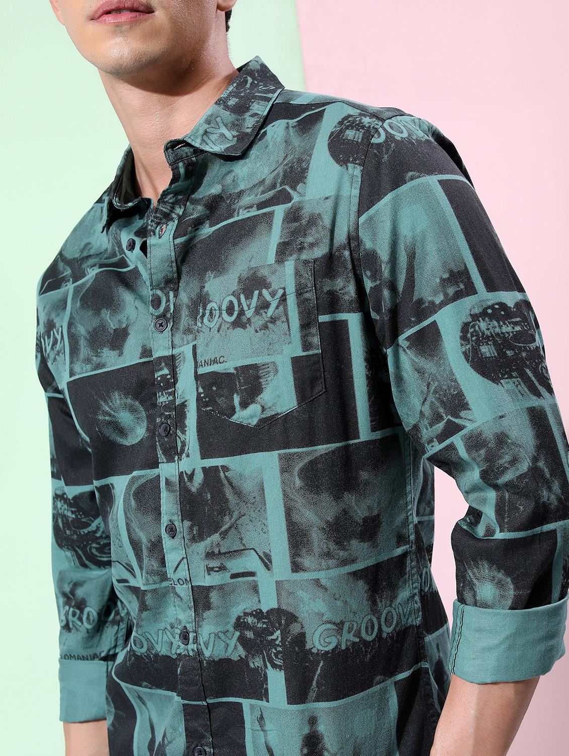 men collared printed casual shirt - 21486849 - Standard Image - 5