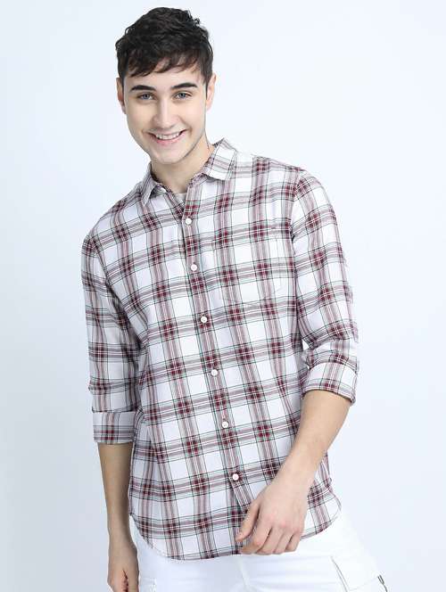 men long sleeved checkered casual shirt - 21487544 - Very Small Image - 1