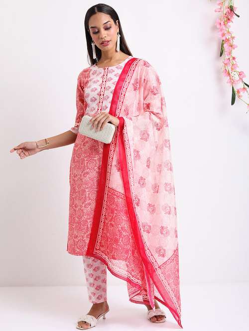 women pink kurta pant set with dupatta - 21488154 - Very Small Image - 1