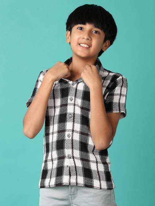 boys checked printed collared shirt - 21491397 - Very Small Image - 1