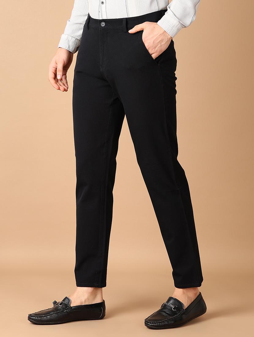 men mid-rise solid chinos casual trouser - 21492716 - Standard Image - 2