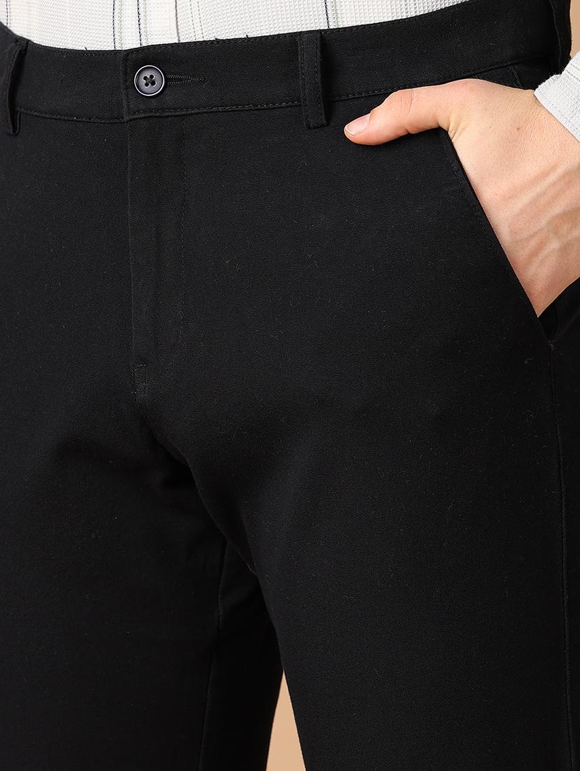 men mid-rise solid chinos casual trouser - 21492716 - Standard Image - 5