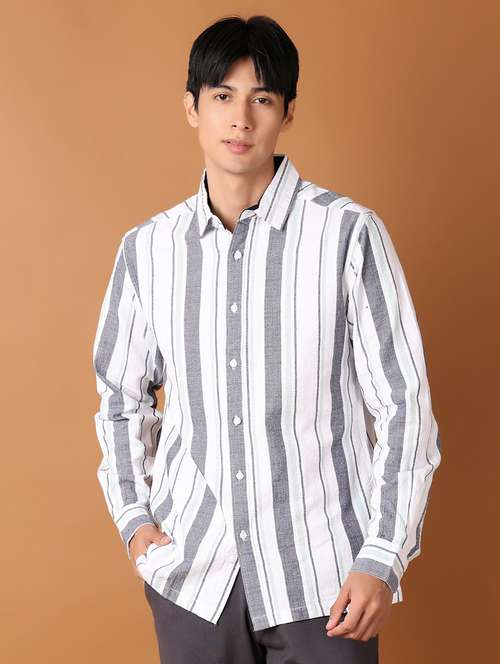 men collared stripes casual shirt - 21493225 - Very Small Image - 1