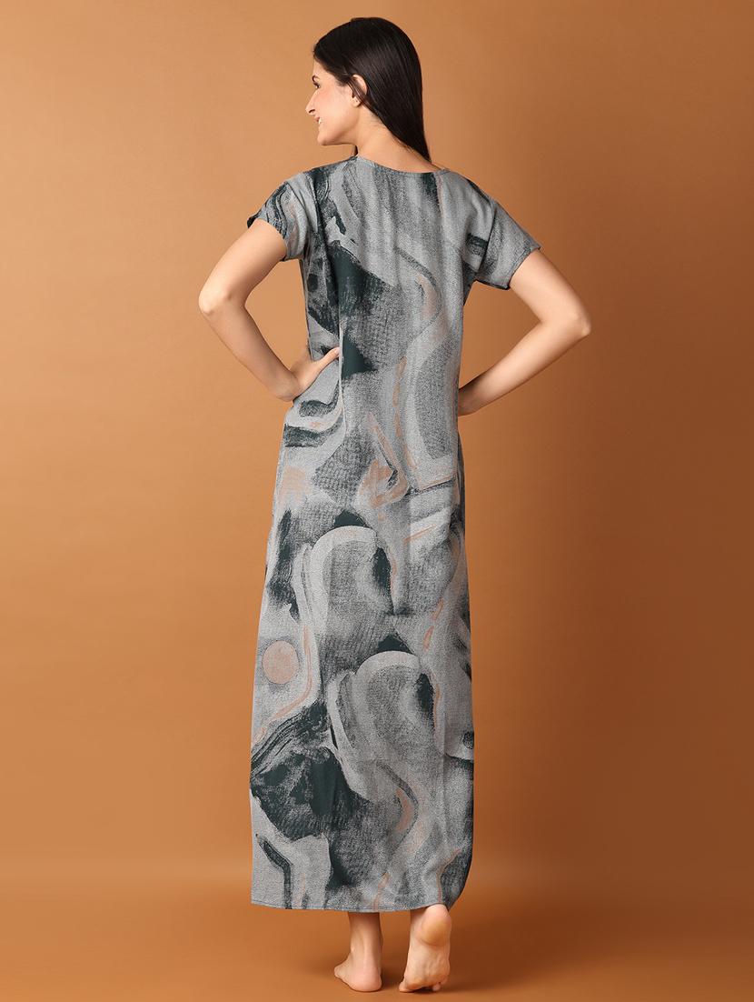 women printed short sleeves nighty - 21493283 - Zoom Image - 3