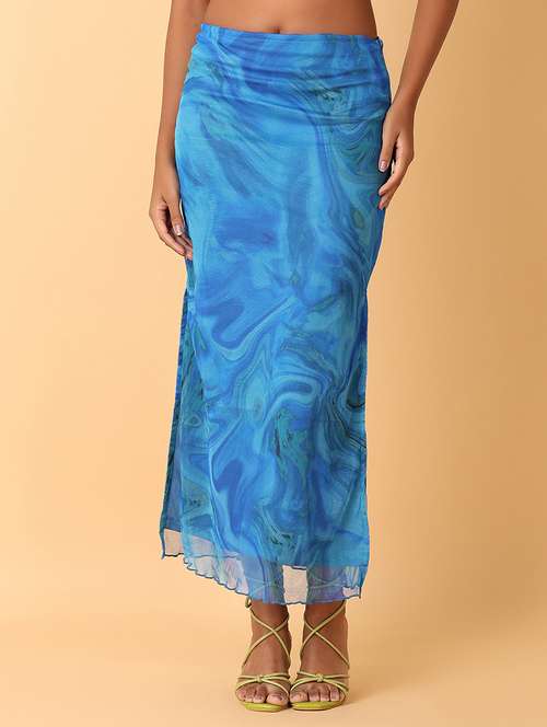 women printed side slit bodycon skirt - 21493462 - Very Small Image - 1