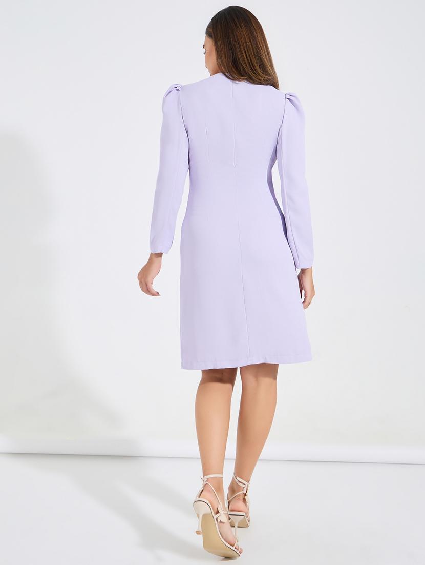 women lavender polyester straight dress - 21494339 - Standard Image - 2