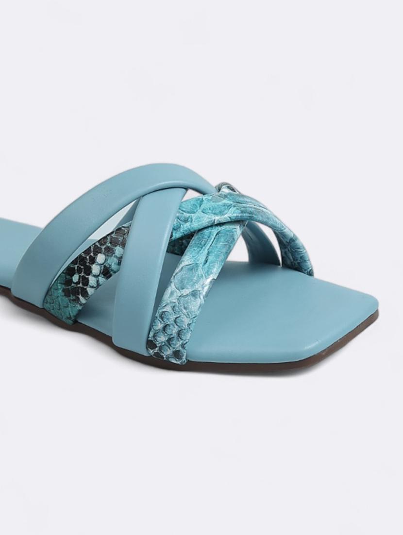 blue synthetic slip on sandals - 21500402 - Zoom Image - 4
