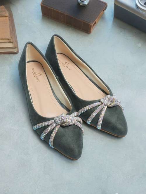 women green slip on embellished pumps  - 21500477 - Very Small Image - 1