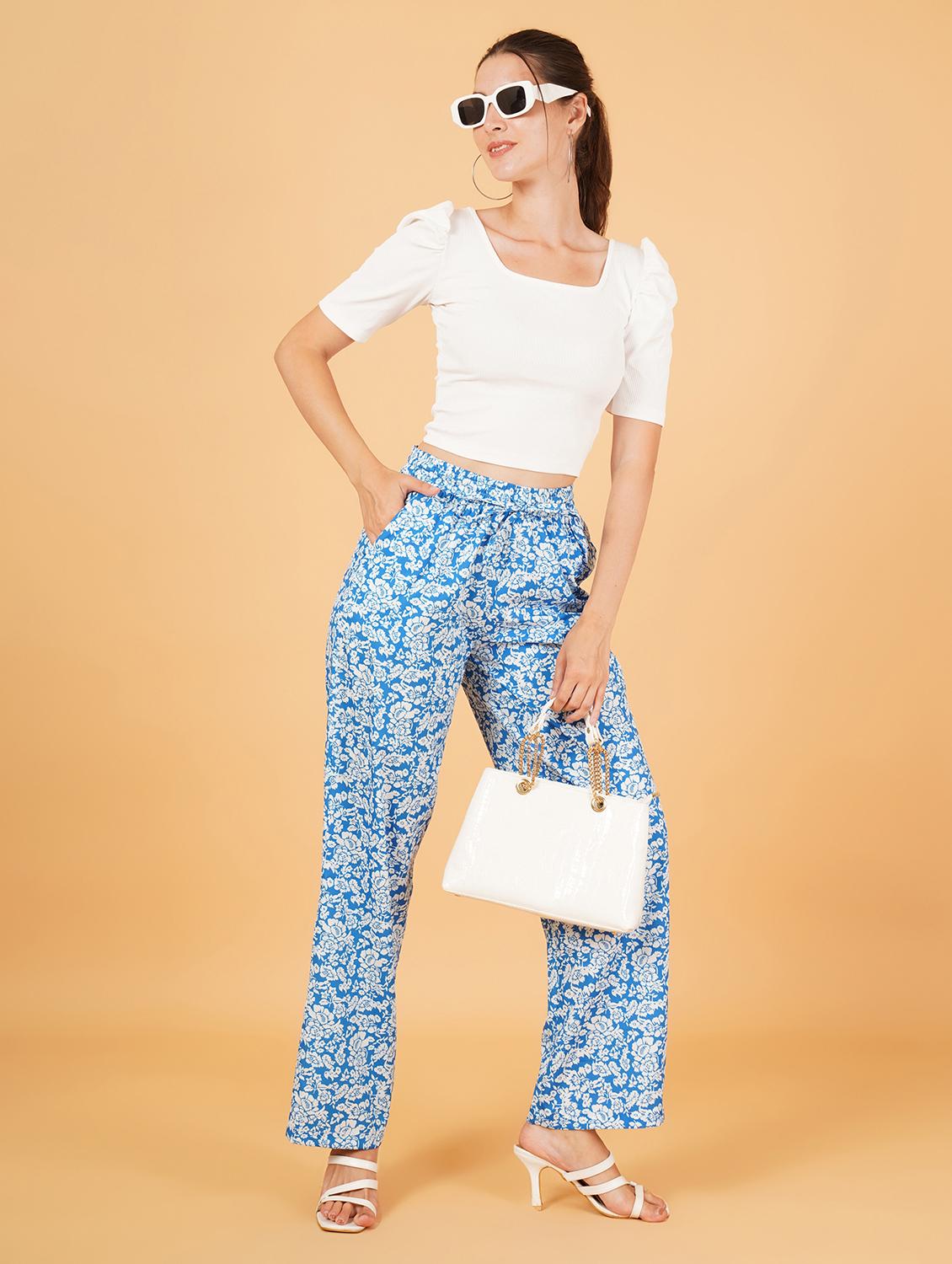 women blue polyester palazzo - 21508292 - Zoom Image - 3