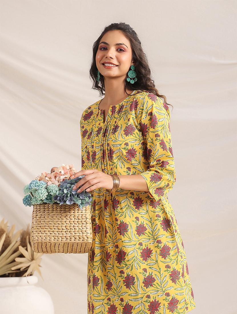 women yellow floral notch neck co-ord set - 21512861 - Zoom Image - 3