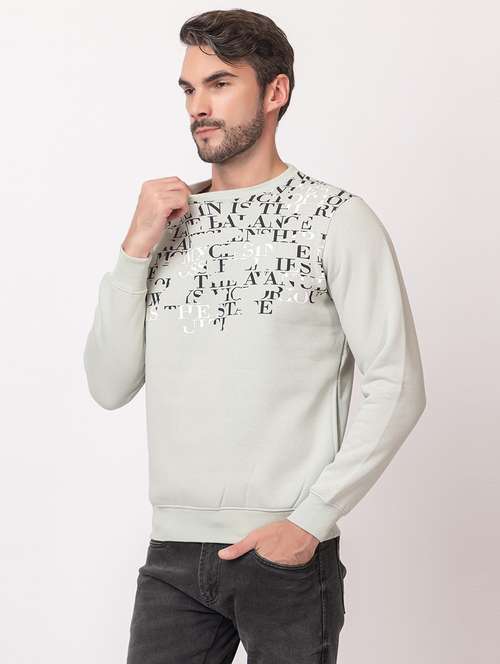 men grey cotton chest print sweatshirt - 21515320 - Very Small Image - 1