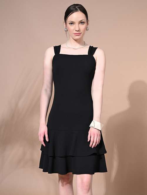 women solid sleeveless layered dress - 21520668 - Very Small Image - 1