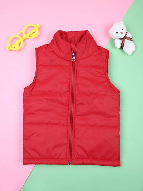 kids sleeveless solid quilted jacket - 21521189 - Very Small Image - 1