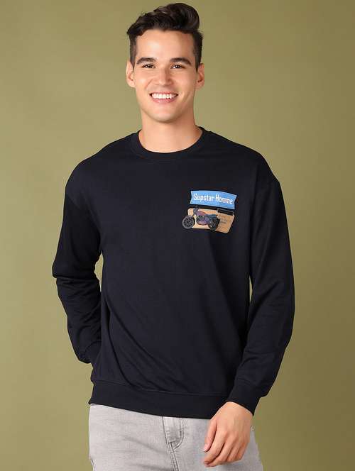 men round neck front & back print sweatshirt - 21521341 - Very Small Image - 1