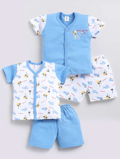 kids combo printed t-shirt & shorts - 21521873 - Very Small Image - 1