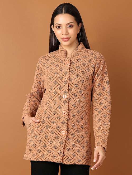 women self designed long sleeve cardigan - 21522825 - Very Small Image - 1