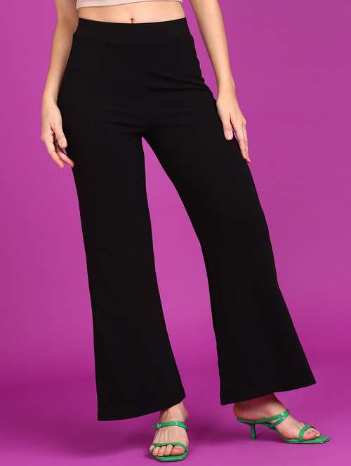 women solid high rise bootcut trouser - 21523453 - Very Small Image - 1