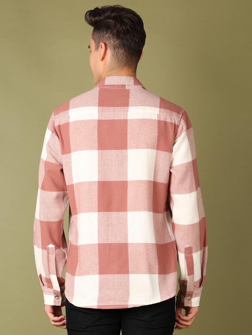 men checks long sleeves casual shirts - 21524077 - Standard Image - 3